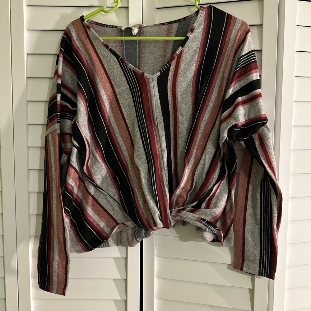 Striped V-Neck Women's Top